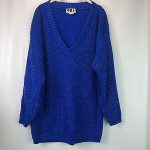 Vintage Objectivity Sweater Women’s OSFM-Large Blue Metallic Knit
